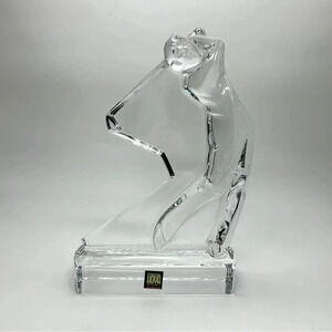 HOYA Crystal Glass Golfer Figurine 7.5" Made In Japan Original Sticker- RETIRED